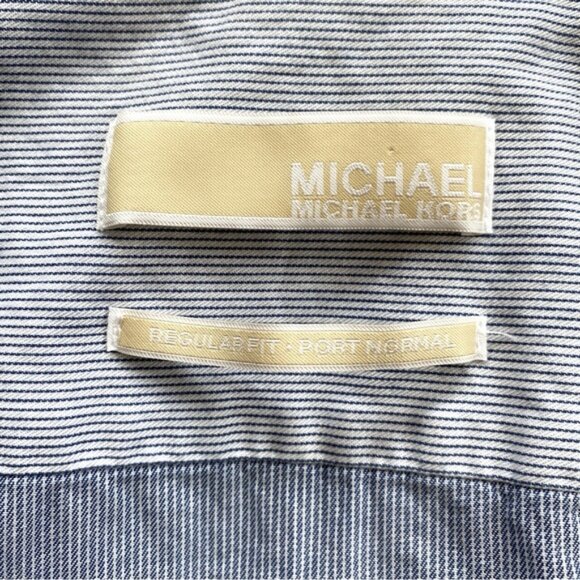 Michael Kors striped dress shirt with long sleeves. Men's size 17 34/35 - Picture 6 of 12